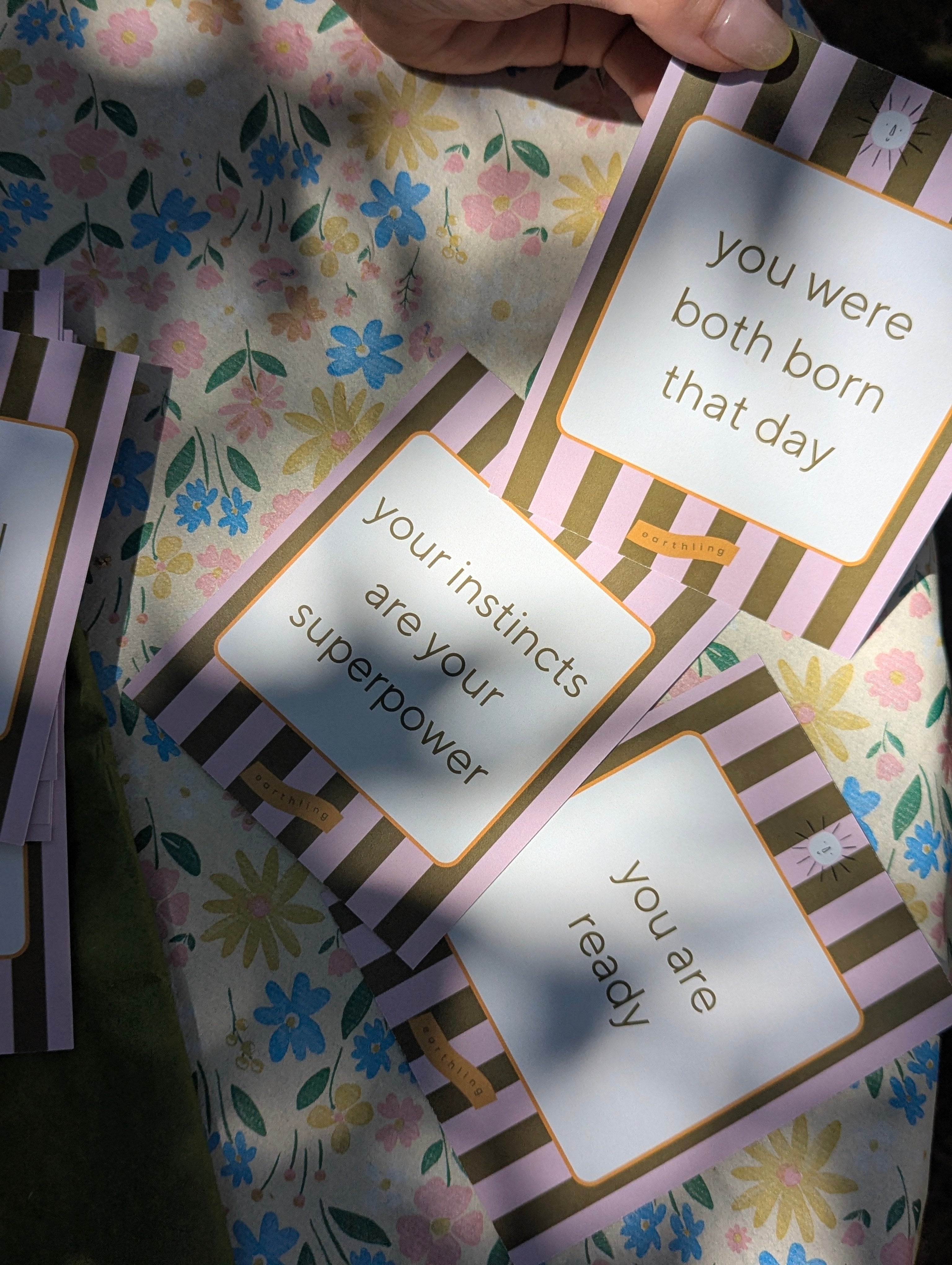 Affirmations for new mums in beautiful dappled sunshine