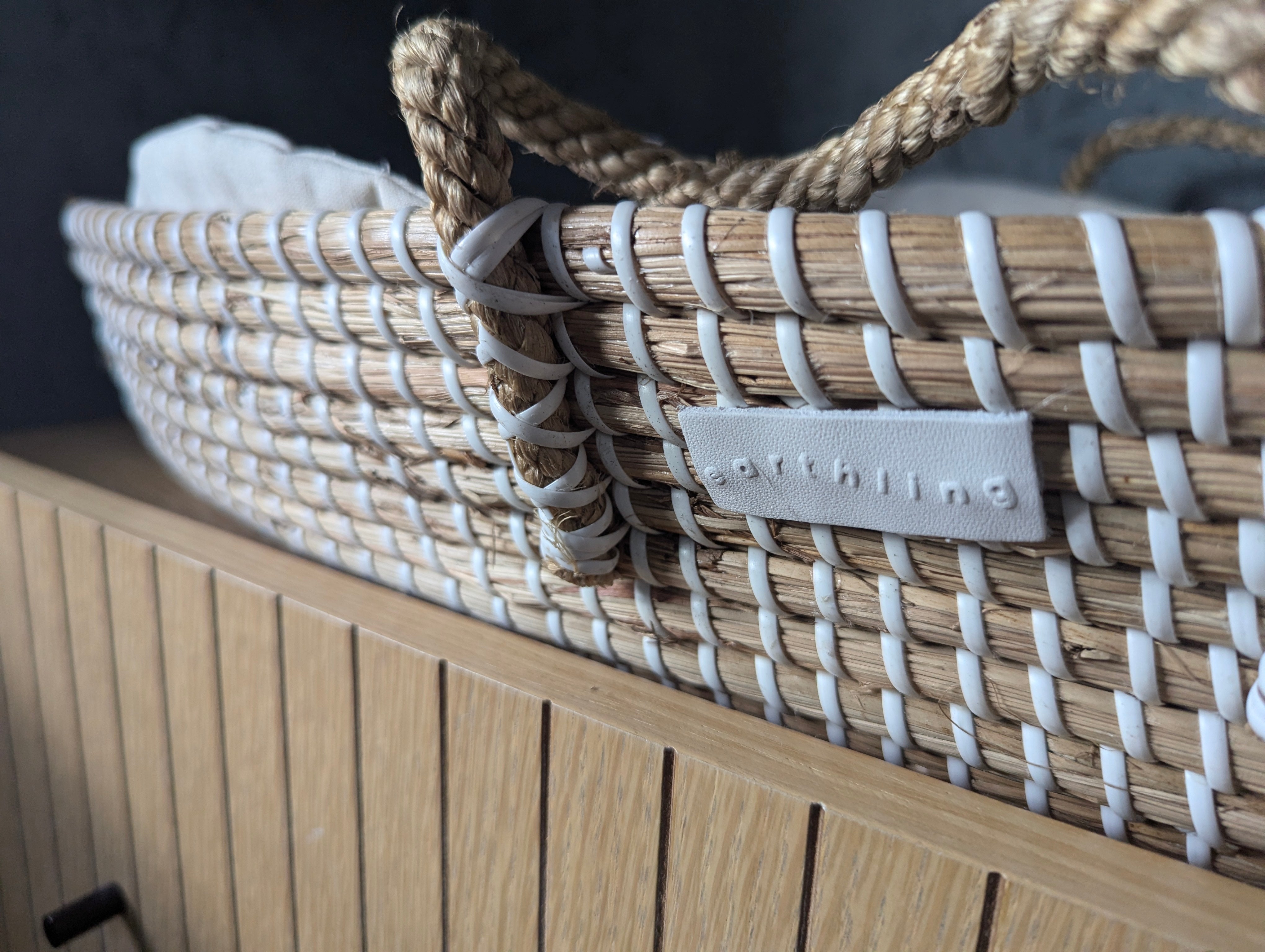 Earthling Logo Detail on Baby Changing Basket