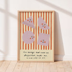 Smiling shapes orange and lilac kids poster to encourage confidence, self-esteem and positivity. Inspirational kids poster with affirmation for bedrooms, home-ed classrooms or playrooms