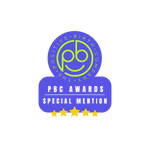 Positive Birth Company special mention badge with five-star rating – trusted recognition for products or services supporting pregnancy and new mums.