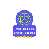 Positive Birth Company special mention badge with five-star rating – trusted recognition for products or services supporting pregnancy and new mums.